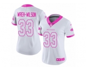 Women's Nike Atlanta Falcons #33 Blidi Wreh-Wilson Limited White Pink Rush Fashion NFL Jersey