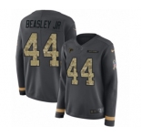 Women's Nike Atlanta Falcons #44 Vic Beasley Limited Black Salute to Service Therma Long Sleeve NFL Jersey