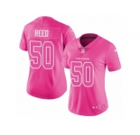 Women's Nike Atlanta Falcons #50 Brooks Reed Limited Pink Rush Fashion NFL Jersey