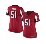 Women's Nike Atlanta Falcons #51 Alex Mack Limited Red Team Color NFL Jersey
