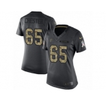 Women's Nike Atlanta Falcons #65 Chris Chester Limited Black 2016 Salute to Service NFL Jersey