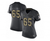 Women's Nike Atlanta Falcons #65 Chris Chester Limited Black 2016 Salute to Service NFL Jersey