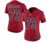 Women's Nike Atlanta Falcons #73 Ryan Schraeder Limited Red Rush Vapor Untouchable NFL Jersey