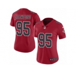 Women's Nike Atlanta Falcons #95 Jack Crawford Limited Red Rush NFL Jersey