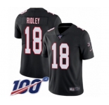 Youth Atlanta Falcons #18 Calvin Ridley Black Alternate Vapor Untouchable Limited Player 100th Season Football Jersey
