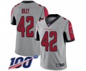 Youth Atlanta Falcons #42 Duke Riley Limited Silver Inverted Legend 100th Season Football Jersey