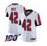 Youth Atlanta Falcons #42 Duke Riley White Vapor Untouchable Limited Player 100th Season Football Jersey