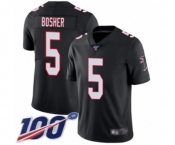 Youth Atlanta Falcons #5 Matt Bosher Black Alternate Vapor Untouchable Limited Player 100th Season Football Jersey