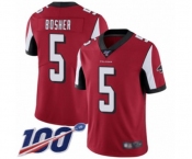 Youth Atlanta Falcons #5 Matt Bosher Red Team Color Vapor Untouchable Limited Player 100th Season Football Jersey