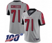 Youth Atlanta Falcons #71 Wes Schweitzer Limited Silver Inverted Legend 100th Season Football Jersey