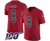 Youth Atlanta Falcons #8 Matt Schaub Limited Red Rush Vapor Untouchable 100th Season Football Jersey