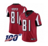 Youth Atlanta Falcons #81 Austin Hooper Red Team Color Vapor Untouchable Limited Player 100th Season Football Jersey