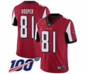Youth Atlanta Falcons #81 Austin Hooper Red Team Color Vapor Untouchable Limited Player 100th Season Football Jersey
