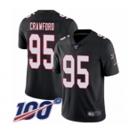 Youth Atlanta Falcons #95 Jack Crawford Black Alternate Vapor Untouchable Limited Player 100th Season Football Jersey