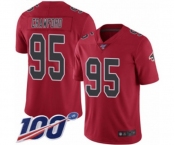 Youth Atlanta Falcons #95 Jack Crawford Limited Red Rush Vapor Untouchable 100th Season Football Jersey