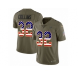 Youth Nike Atlanta Falcons #32 Jalen Collins Limited Olive USA Flag 2017 Salute to Service NFL Jersey