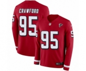 Youth Nike Atlanta Falcons #95 Jack Crawford Limited Red Therma Long Sleeve NFL Jersey