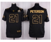 Nike Arizona Cardinals #21 Patrick Peterson Black Pro Line Gold Collection Jersey[Elite]