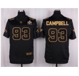 Nike Arizona Cardinals #93 Calais Campbell Black Pro Line Gold Collection Jersey[Elite]
