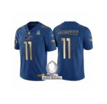 Men Arizona Cardinals #11 Larry Fitzgerald NFC 2017 Pro Bowl Blue Gold Limited Jersey