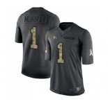 Men's Arizona Cardinals #1 Kyler Murray Limited Black 2016 Salute to Service Football Jersey