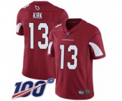 Men's Arizona Cardinals #13 Christian Kirk Red Team Color Vapor Untouchable Limited Player 100th Season Football Jersey