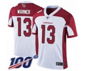 Men's Arizona Cardinals #13 Kurt Warner White Vapor Untouchable Limited Player 100th Season Football Jersey