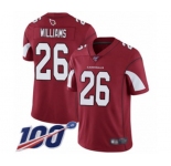 Men's Arizona Cardinals #26 Brandon Williams Red Team Color Vapor Untouchable Limited Player 100th Season Football Jersey