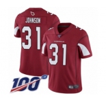 Men's Arizona Cardinals #31 David Johnson Red Team Color Vapor Untouchable Limited Player 100th Season Football Jersey