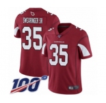 Men's Arizona Cardinals #35 D.J. Swearinger SR Red Team Color Vapor Untouchable Limited Player 100th Season Football Jersey