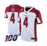 Men's Arizona Cardinals #4 Andy Lee White Vapor Untouchable Limited Player 100th Season Football Jersey