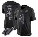 Men's Arizona Cardinals #4 Jeremiyah Love Black 2026 F.U.S.E. Salute to Service Limited Football Stitched Jersey