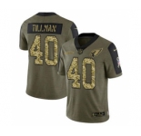 Men's Arizona Cardinals #40 Pat Tillman 2021 Olive Camo Salute To Service Limited Stitched Football Jersey