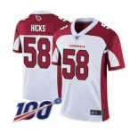 Men's Arizona Cardinals #58 Jordan Hicks White Vapor Untouchable Limited Player 100th Season Football Jersey