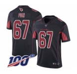 Men's Arizona Cardinals #67 Justin Pugh Limited Black Rush Vapor Untouchable 100th Season Football Jersey