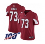 Men's Arizona Cardinals #73 Max Garcia Red Team Color Vapor Untouchable Limited Player 100th Season Football Jersey