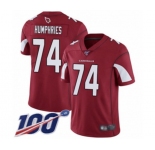Men's Arizona Cardinals #74 D.J. Humphries Red Team Color Vapor Untouchable Limited Player 100th Season Football Jersey