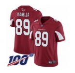 Men's Arizona Cardinals #89 Andy Isabella Red Team Color Vapor Untouchable Limited Player 100th Season Football Jersey