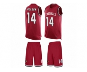 Men's Nike Arizona Cardinals #14 J.J. Nelson Limited Red Tank Top Suit NFL Jersey