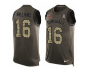 Men's Nike Arizona Cardinals #16 Chad Williams Limited Green Salute to Service Tank Top NFL Jersey