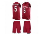 Men's Nike Arizona Cardinals #5 Drew Stanton Limited Red Tank Top Suit NFL Jersey