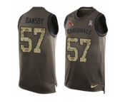 Men's Nike Arizona Cardinals #57 Karlos Dansby Limited Green Salute to Service Tank Top NFL Jersey