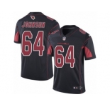 Men's Nike Arizona Cardinals #64 Dorian Johnson Limited Black Rush NFL Jersey