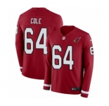 Men's Nike Arizona Cardinals #64 Mason Cole Limited Red Therma Long Sleeve NFL Jersey