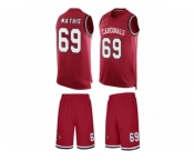 Men's Nike Arizona Cardinals #69 Evan Mathis Limited Red Tank Top Suit NFL Jersey