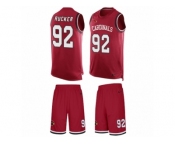 Men's Nike Arizona Cardinals #92 Frostee Rucker Limited Red Tank Top Suit NFL Jersey
