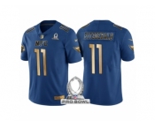 Women Arizona Cardinals #11 Larry Fitzgerald NFC 2017 Pro Bowl Blue Gold Limited Jersey