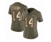 Women Nike Arizona Cardinals #14 J.J. Nelson Limited Olive Gold 2017 Salute to Service NFL Jersey