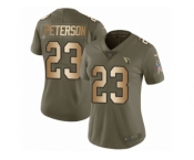 Women Nike Arizona Cardinals #23 Adrian Peterson Limited Olive Gold 2017 Salute to Service NFL Jersey