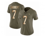 Women Nike Arizona Cardinals #7 Blaine Gabbert Limited Olive Gold 2017 Salute to Service NFL Jersey